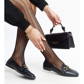 Mocassins noirs avec boucle Areebah le noir 1