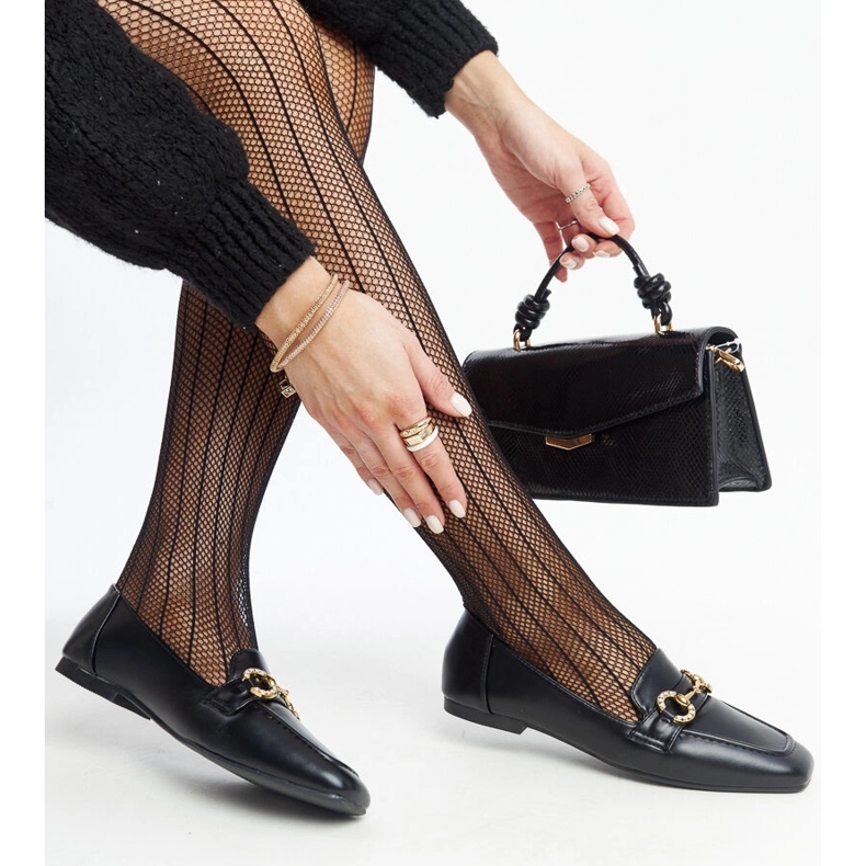 Mocassins noirs avec boucle Areebah 1