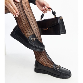 Mocassins noirs avec boucle d'Anisah le noir 1