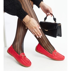 Mocassins rouges avec boucle décorative par Adila 1 Mocassins rouges avec boucle décorative par Adila 1