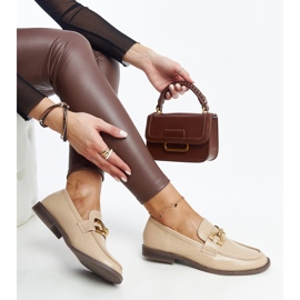 Mocassins beiges à boucle Léa 1
