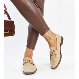 Mocassins beiges à boucle Léa 2