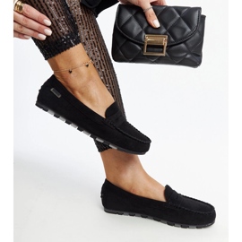 Mocassins Nafisah en daim noir le noir 1