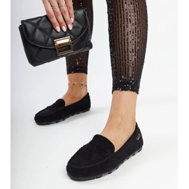 Mocassins Nafisah en daim noir le noir 3