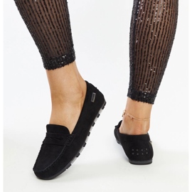Mocassins Nafisah en daim noir le noir 4