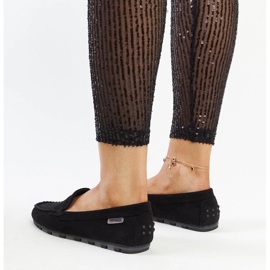 Mocassins Nafisah en daim noir le noir 5