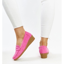 Mocassins compensés en daim rose foncé par Sakena 3