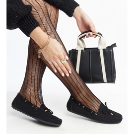 Mocassins en daim noirs par Aneesa le noir 1