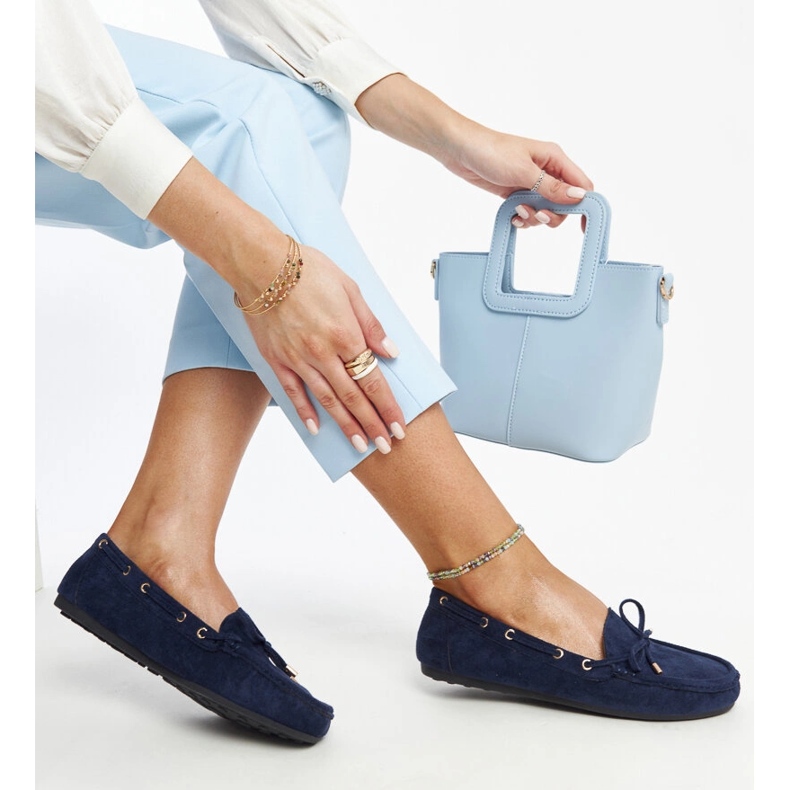 Mocassins en daim bleu marine par Aneesa 1