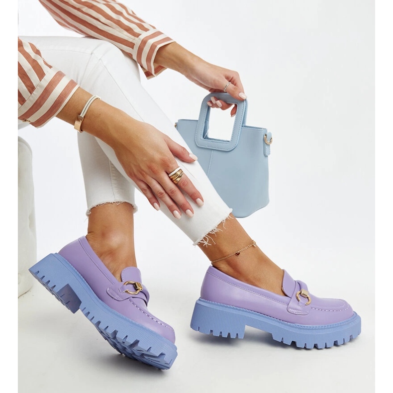 Mocassins violets à boucle Lasima 1 Mocassins violets à boucle Lasima 1
