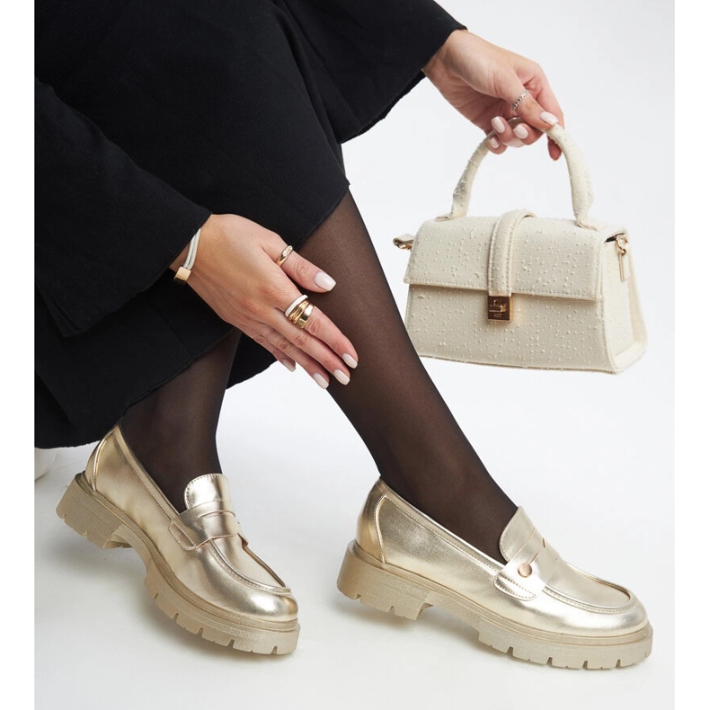 Mocassins en cuir Eco doré Mladenka d'or 1
