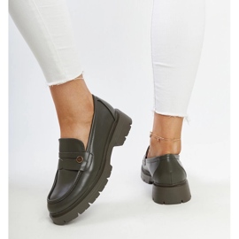 Mocassins en cuir Eco vert foncé Mladenka 3