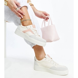 Baskets à plateforme Walda blanches beige 1