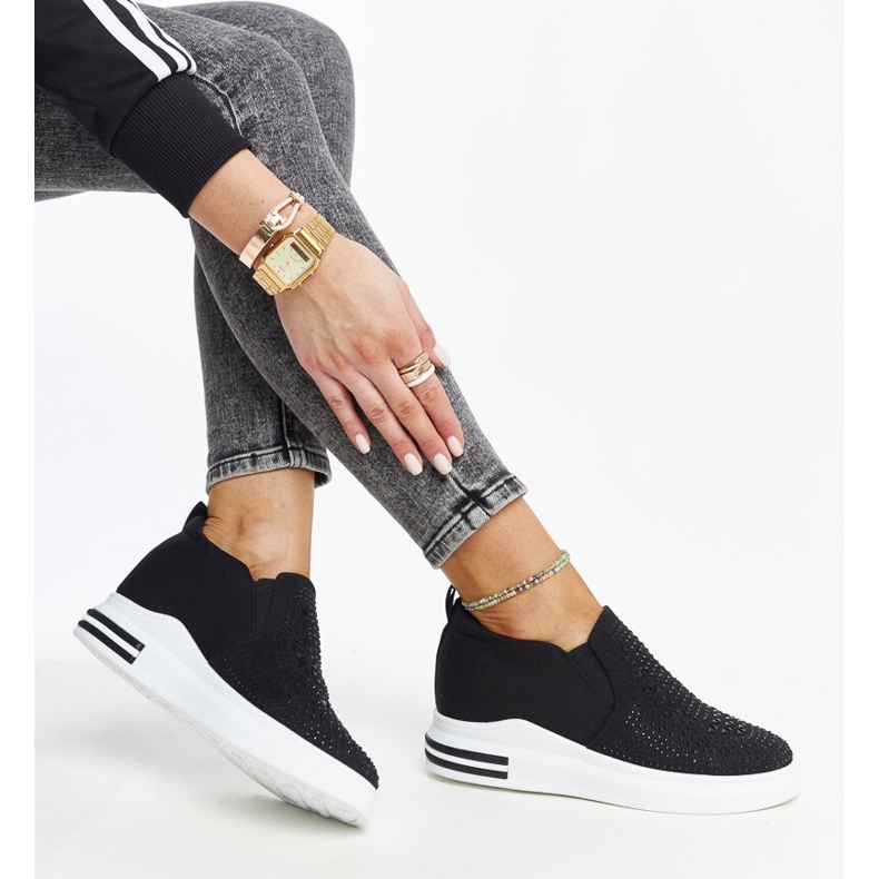 Baskets compensées Fossacesia noires le noir 1