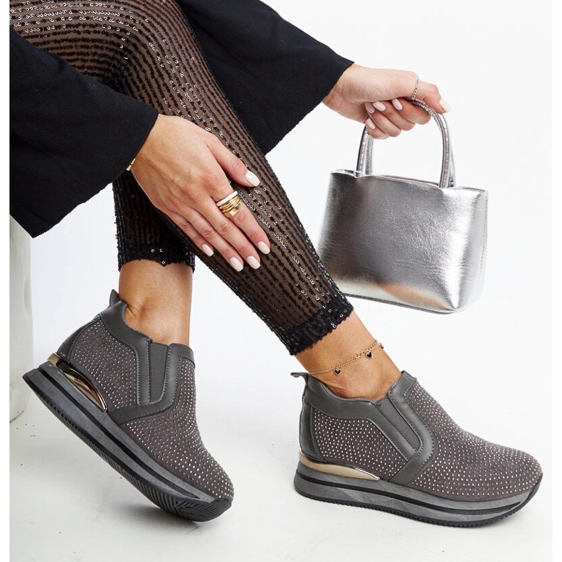 Baskets compensées Cadelaria gris foncé 1