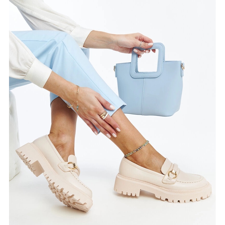 Mocassins beiges à boucle Lasima 1 Mocassins beiges à boucle Lasima 1