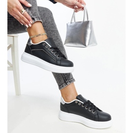 Baskets noires avec strass décoratifs Perica le noir 1