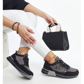 Baskets à plateforme noires et grises par Sinika le noir 1