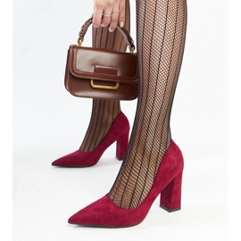 Escarpins à talons hauts bordeaux de Leea rouge 1