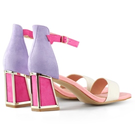 Sandales femme roses à talons et fermeture cheville 1 Sandales femme roses à talons et fermeture cheville 1