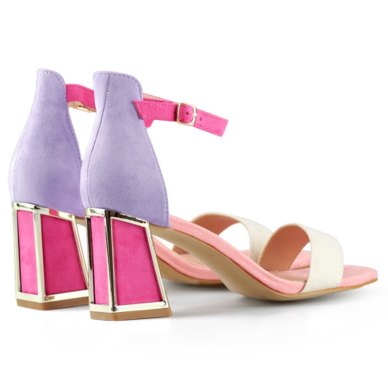 Sandales femme roses à talons et fermeture cheville 1 Sandales femme roses à talons et fermeture cheville 1