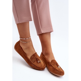 Mocassins Ontala classiques en suède pour femmes, couleur camel brun 8