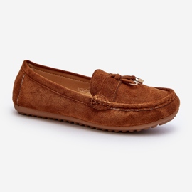Mocassins Ontala classiques en suède pour femmes, couleur camel brun 3