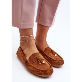 Mocassins Ontala classiques en suède pour femmes, couleur camel brun 5