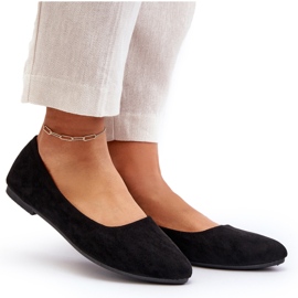 Ballerines femme Kommia en daim noires le noir 8