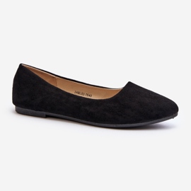 Ballerines femme Kommia en daim noires le noir 1