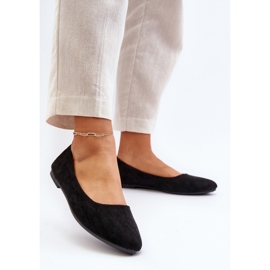 Ballerines femme Kommia en daim noires le noir 3