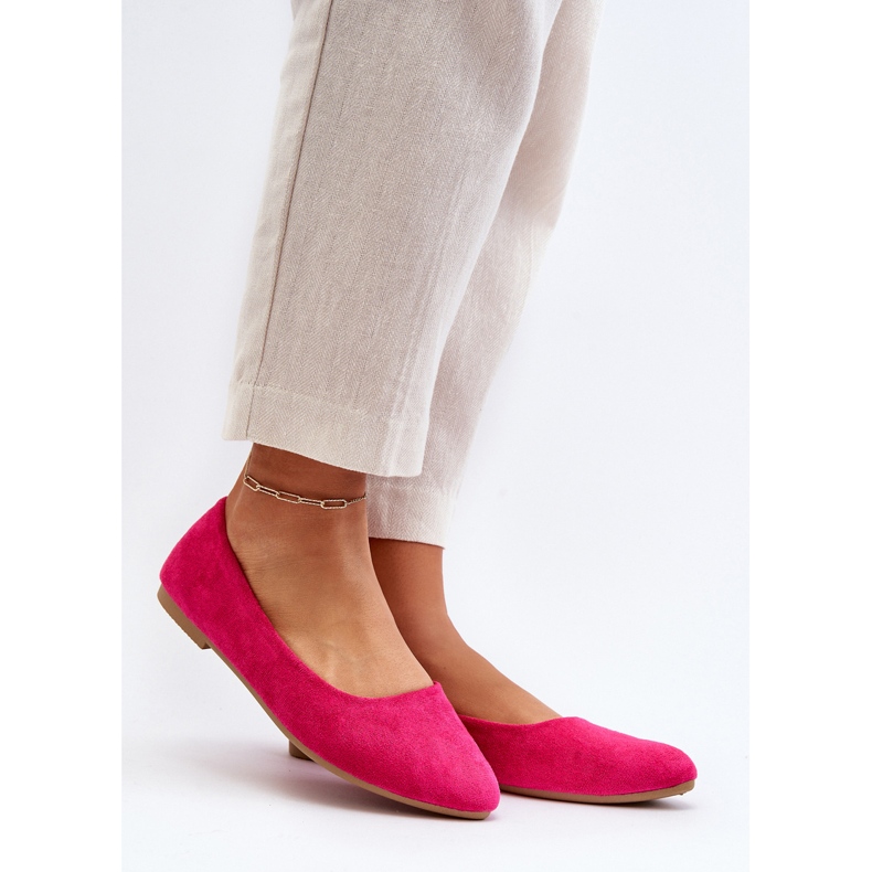 Ballerines femme en daim Fuchsia Kommia rose 2