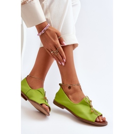 Zazoo 2660 Ballerines en cuir pour femme Citron vert 1