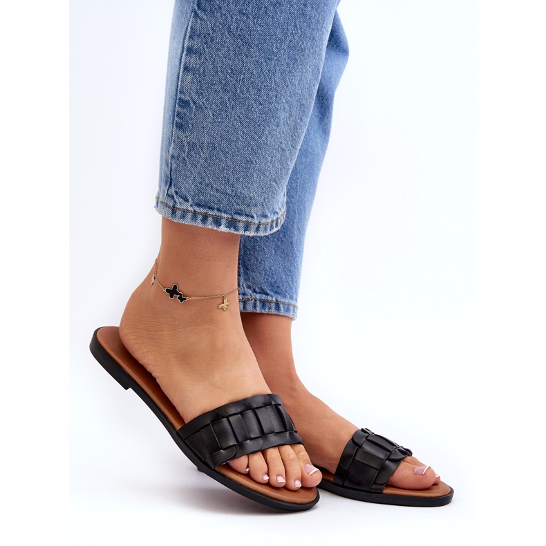 Seastar Les pantoufles à thee plate des femmes noir 2