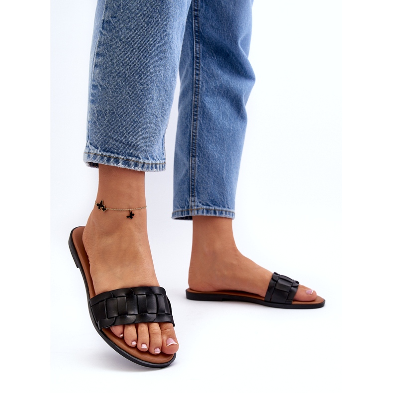 Seastar Les pantoufles à thee plate des femmes noir 4