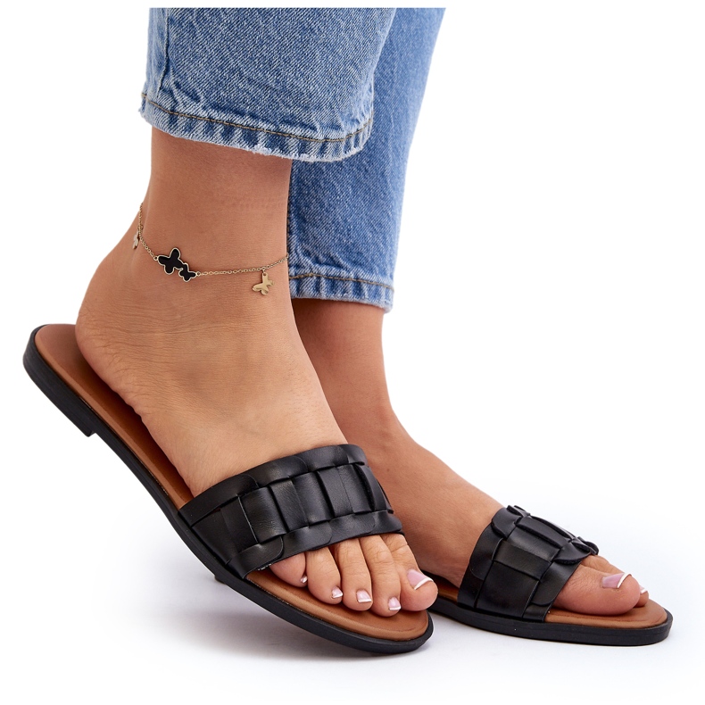 Seastar Les pantoufles à thee plate des femmes noir 8