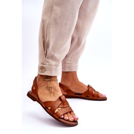 Zazoo Sandales à enfiler confortables en cuir marron Kayla brun 3 Zazoo Sandales à enfiler confortables en cuir marron Kayla brun 3