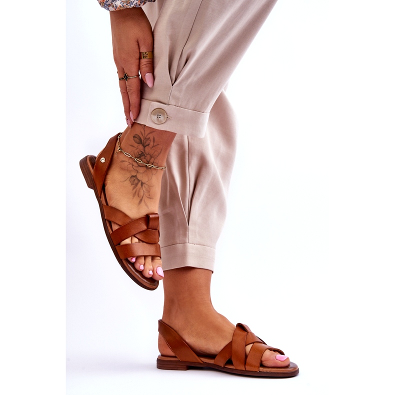 Zazoo Sandales à enfiler confortables en cuir marron Kayla brun 4 Zazoo Sandales à enfiler confortables en cuir marron Kayla brun 4