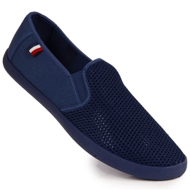 News Baskets à enfiler bleu marine ajourées pour homme 1