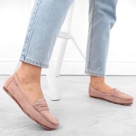 Mocassins confortables en daim pour femmes, rose Big Star NN274928 2