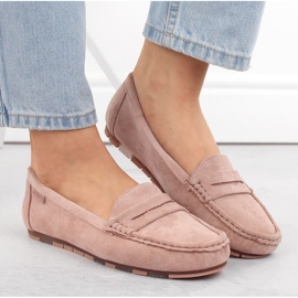 Mocassins confortables en daim pour femmes, rose Big Star NN274928 3