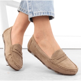 Mocassins confortables pour femmes en daim beige Big Star NN274930 1