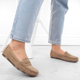 Mocassins confortables pour femmes en daim beige Big Star NN274930 2