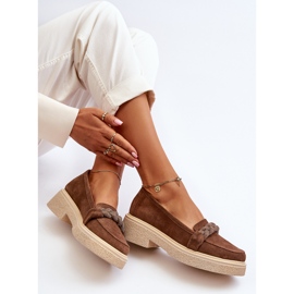 Zazoo 3429/W Mocassins en daim pour femme avec décoration, marron brun 1 Zazoo 3429/W Mocassins en daim pour femme avec décoration, marron brun 1