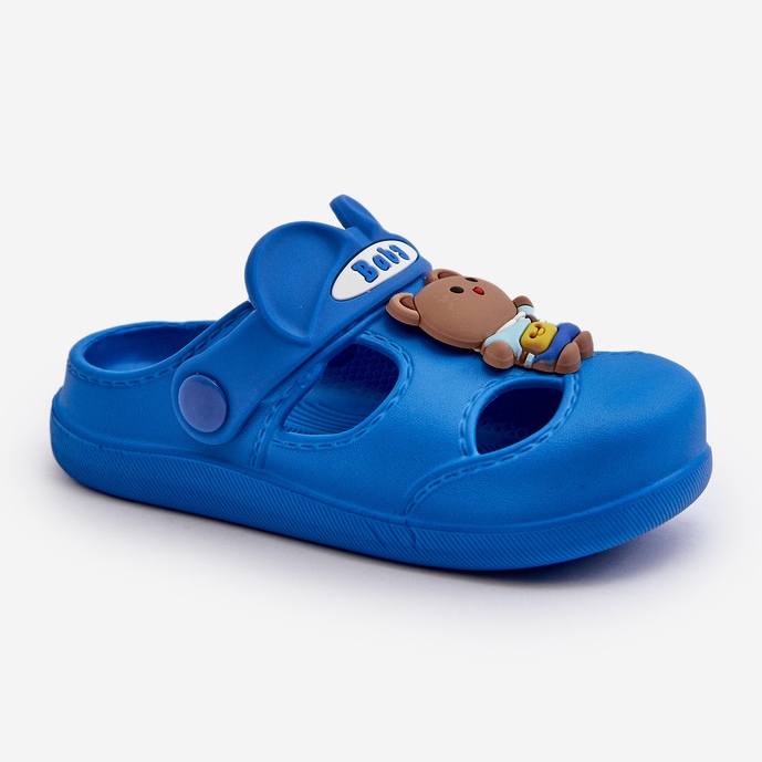 Chaussons enfant en mousse avec décoration, opleia bleu 2