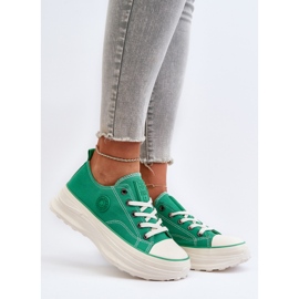 Baskets pour femmes à semelle massive Big Star NN274130 vert 3