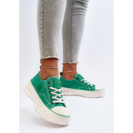 Baskets pour femmes à semelle massive Big Star NN274130 vert 5