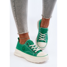Baskets pour femmes à semelle massive Big Star NN274130 vert 2