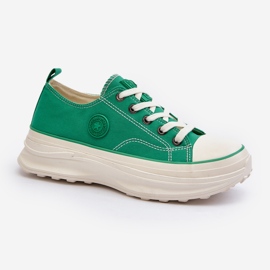 Baskets pour femmes à semelle massive Big Star NN274130 vert 4