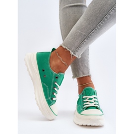 Baskets pour femmes à semelle massive Big Star NN274130 vert 8